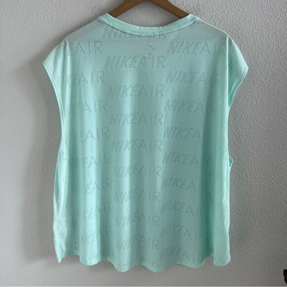 Nike Air Dri Fit Light Blue Aqua Cap Sleeve T-Shirt Active Top Tank 2X - Picture 5 of 9